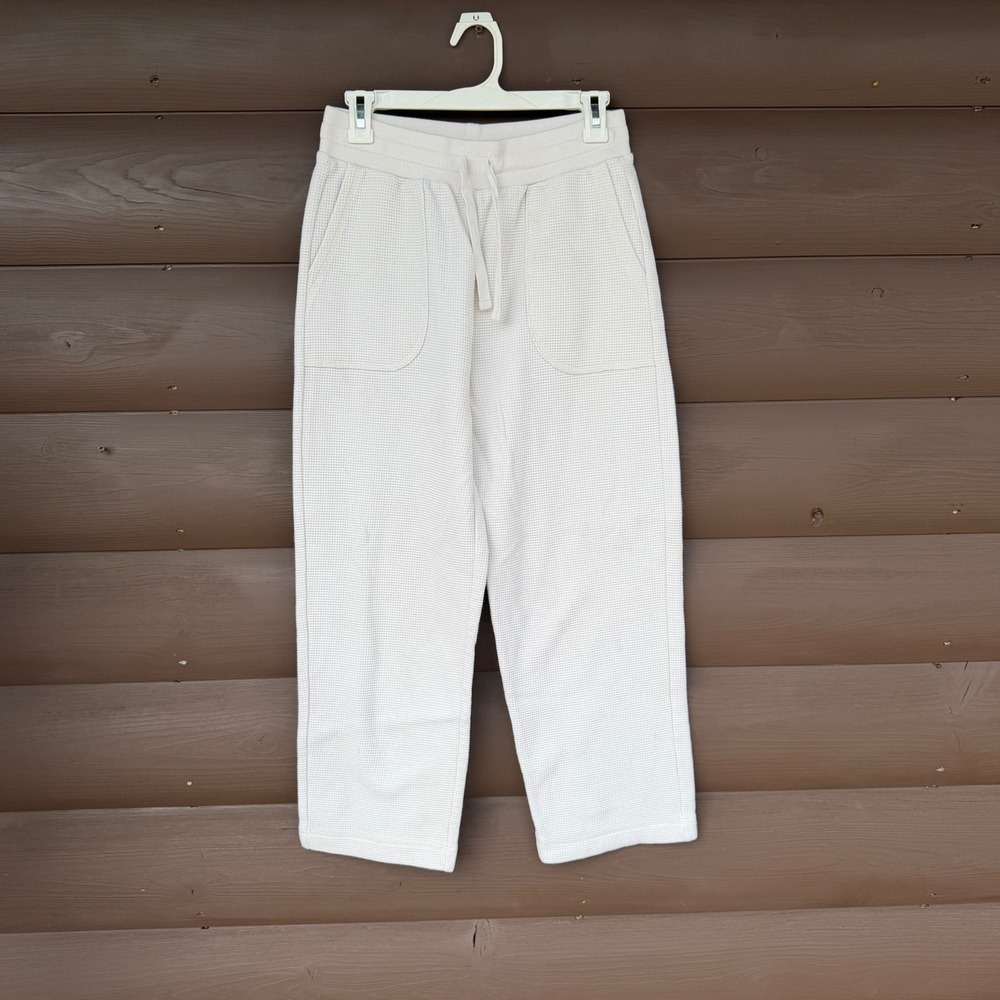 Madewell MWL Waffle Knit Sweatpants Womens Small Cream Drawstring Joggers